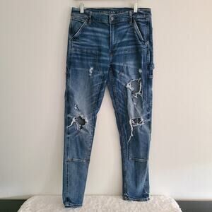 American Eagle Distressed Ripped Medium Wash Jeans